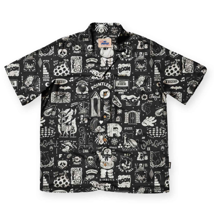 The Dudes Flashy Pattern Hawaiian Shirt Hemd - Black
