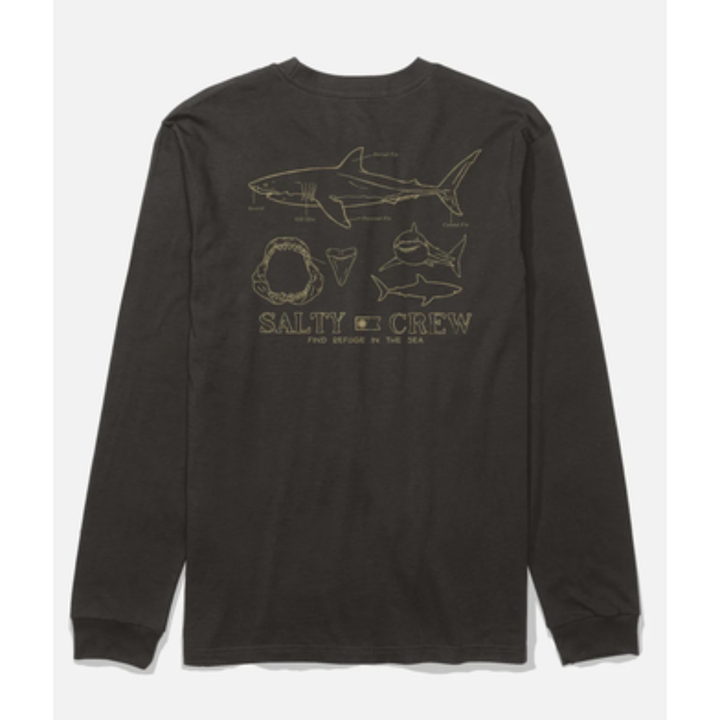 Salty Crew Great White Ls Tee - Black Longsleeve - Black