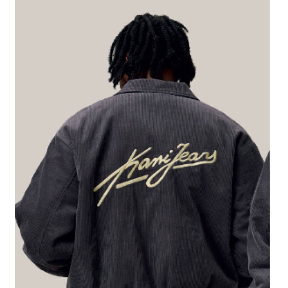 Karl Kani Jeans Corduroy Oversized College Cord Jacket - Dark Grey