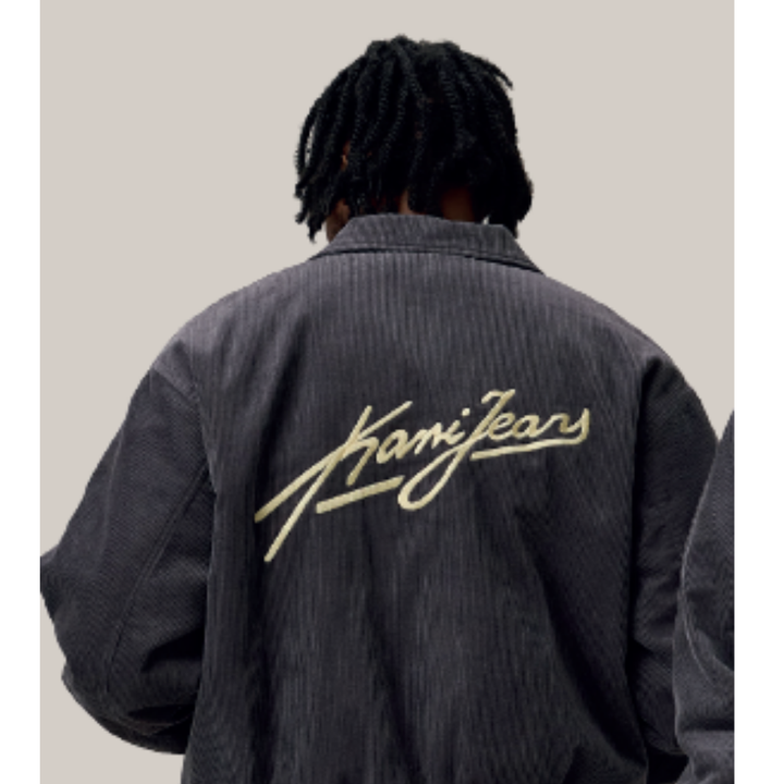 Karl Kani Jeans Corduroy Oversized College Cord Jacket - Dark Grey