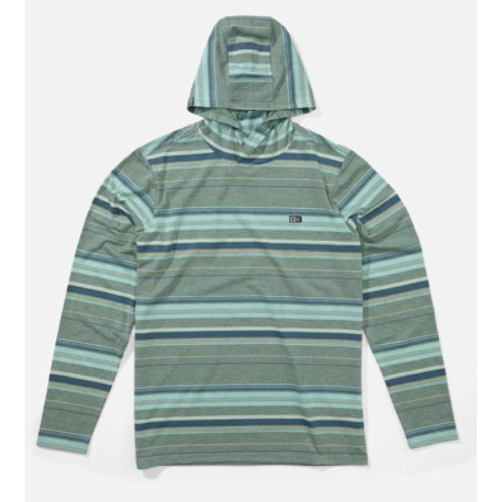 Salty Crew LS Longsleeve White Cap Tech Hood Tee - Marine