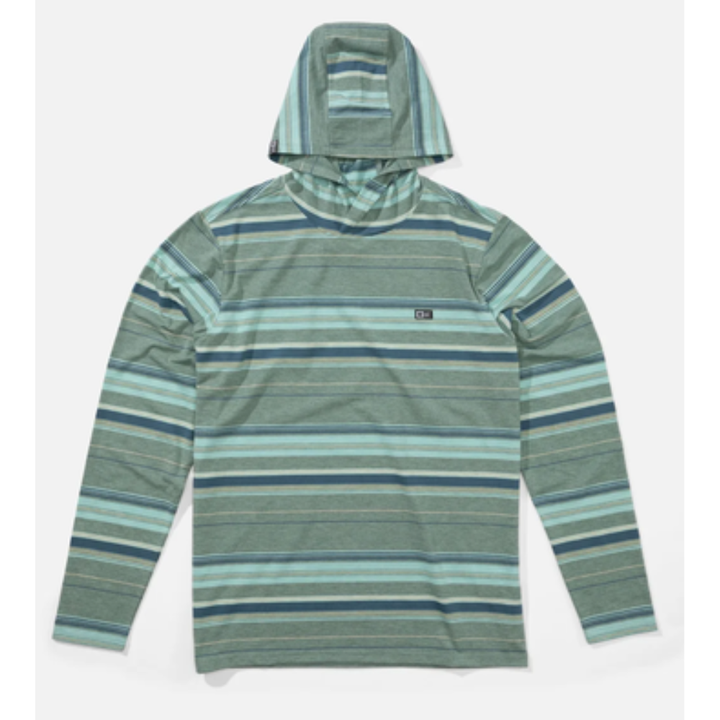 Salty Crew LS Longsleeve White Cap Tech Hood Tee - Marine