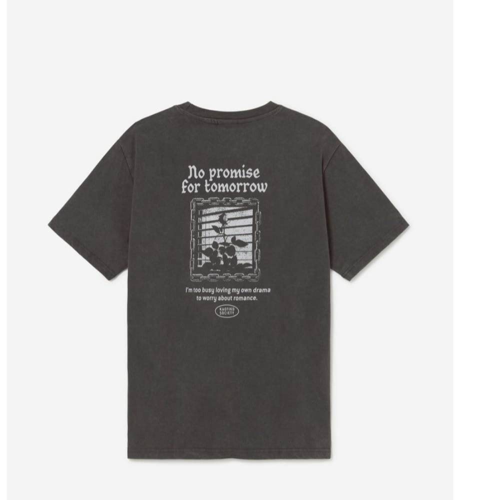 Kaotiko T-Shirt No Promise For Tomorrow - Black Washed