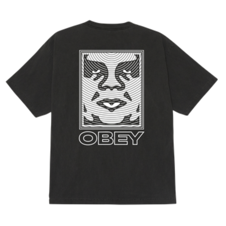 Obey Ripple T-Shirt - Pigment Dusty Black Grau