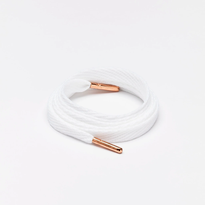 Mr. Lacy Flatties Metal Tip 130cm Laces - White Rose Gold