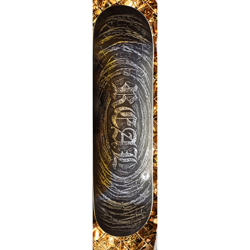 Real Barbed Team Wire Foil Oval 8,12" Deck - Black Silver
