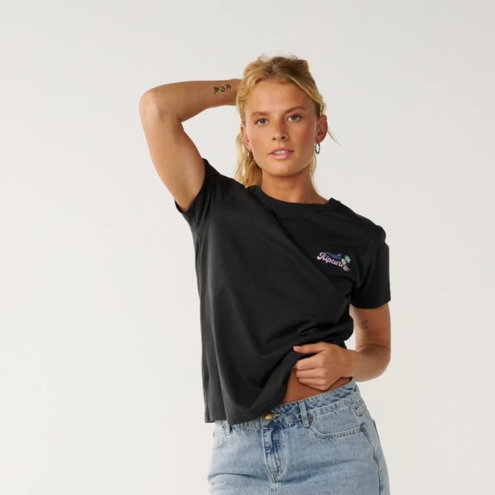 Ripcurl Beach Days Standard Tee - Washed Black