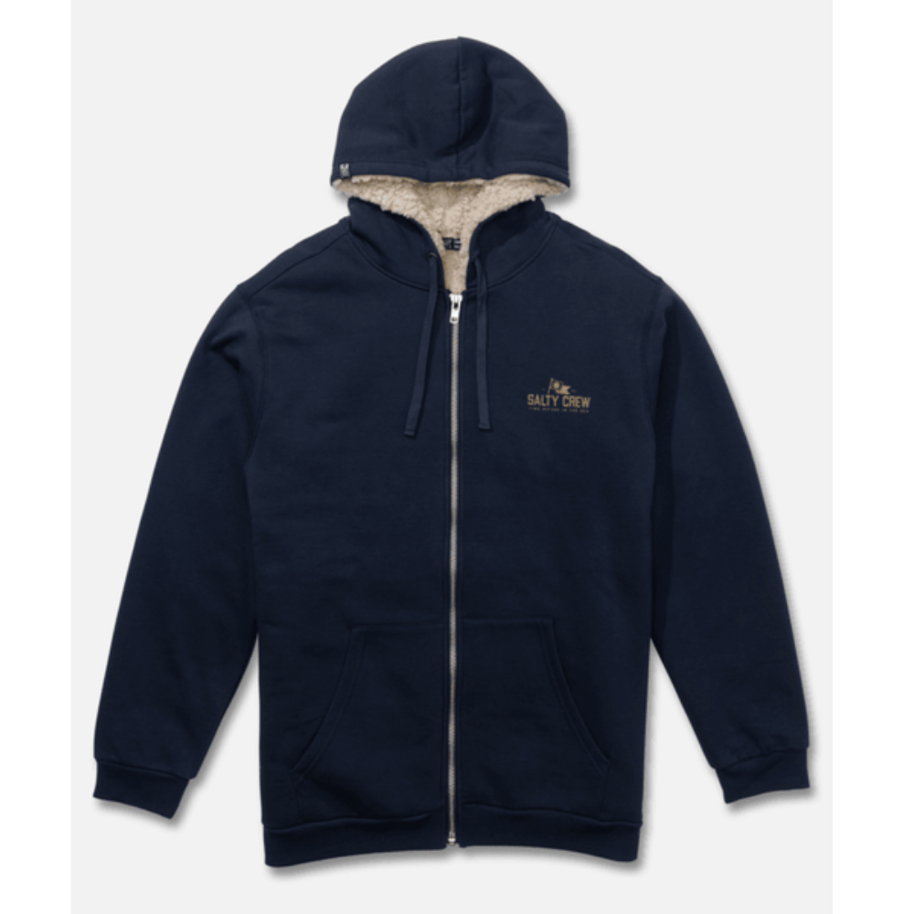Salty Crew Coastal Sherpa Fleece Jacket - Navy