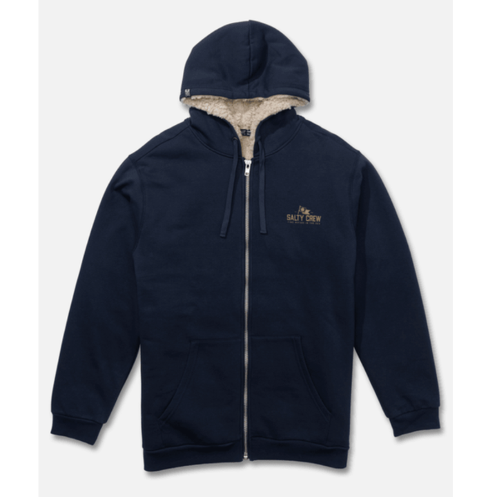 Salty Crew Coastal Sherpa Fleece Jacket - Navy