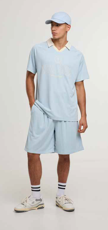 Karl Kani Insig Shad KK INSIGNIA SHADOW PINSTRIPE SOCCER SHORTS - Blue