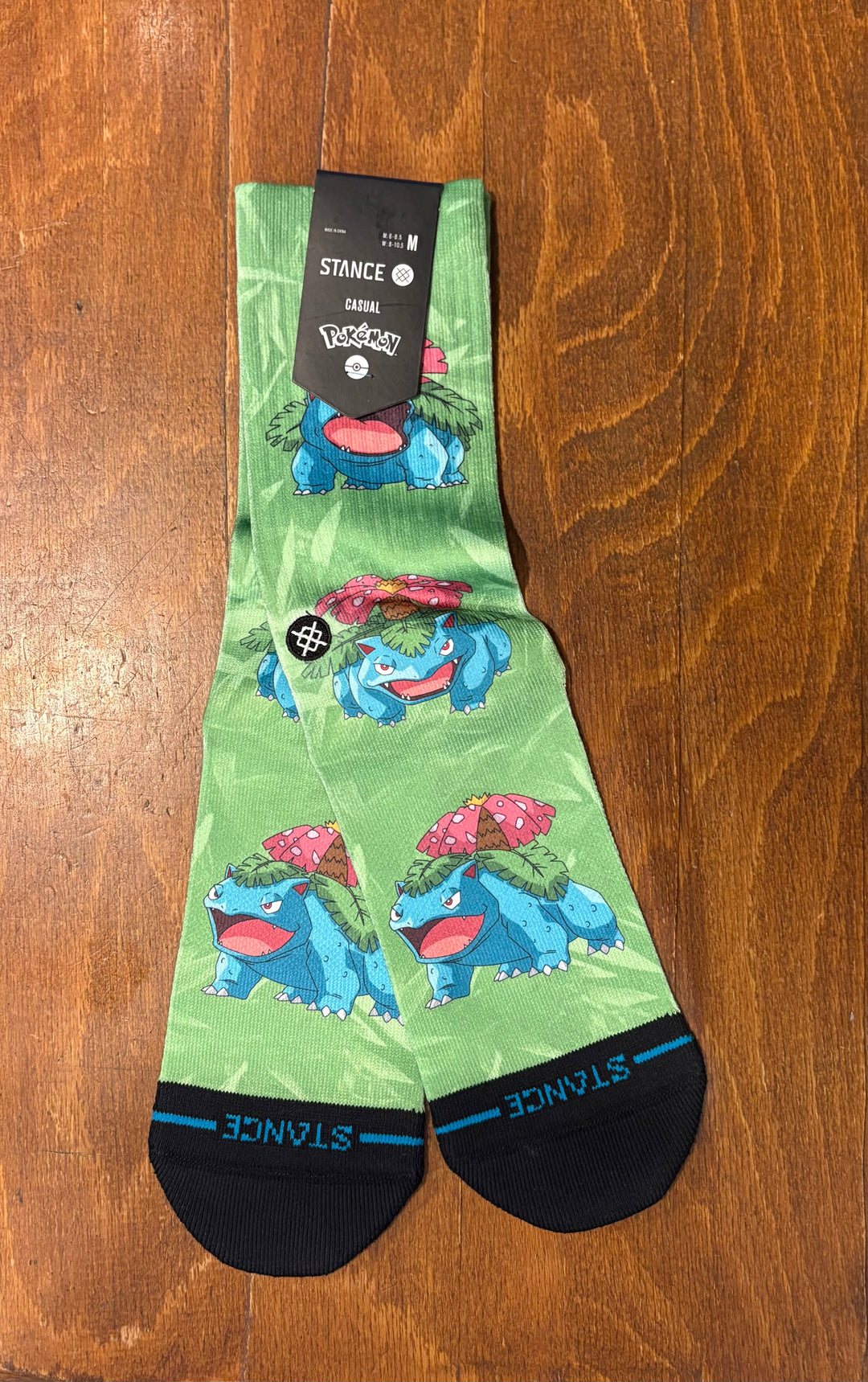 Stance Venusur AOP Pokémon Crew Socks Stance - Green