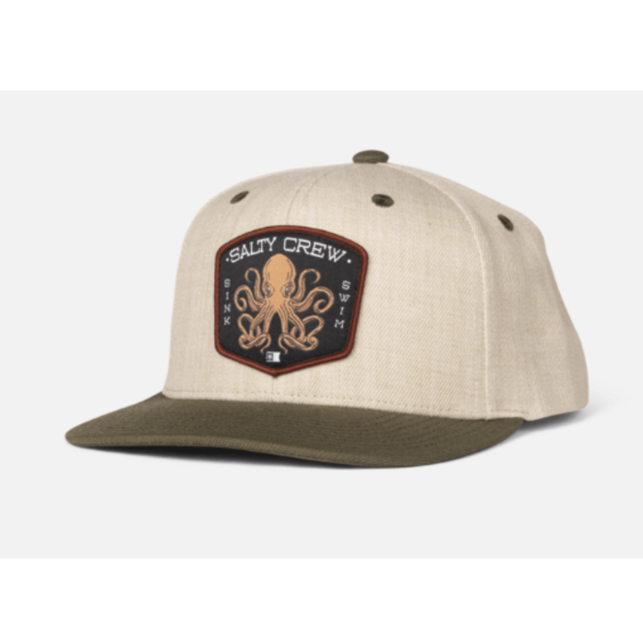Salty Crew Tako Club Snapback Cap - Natural/Olive