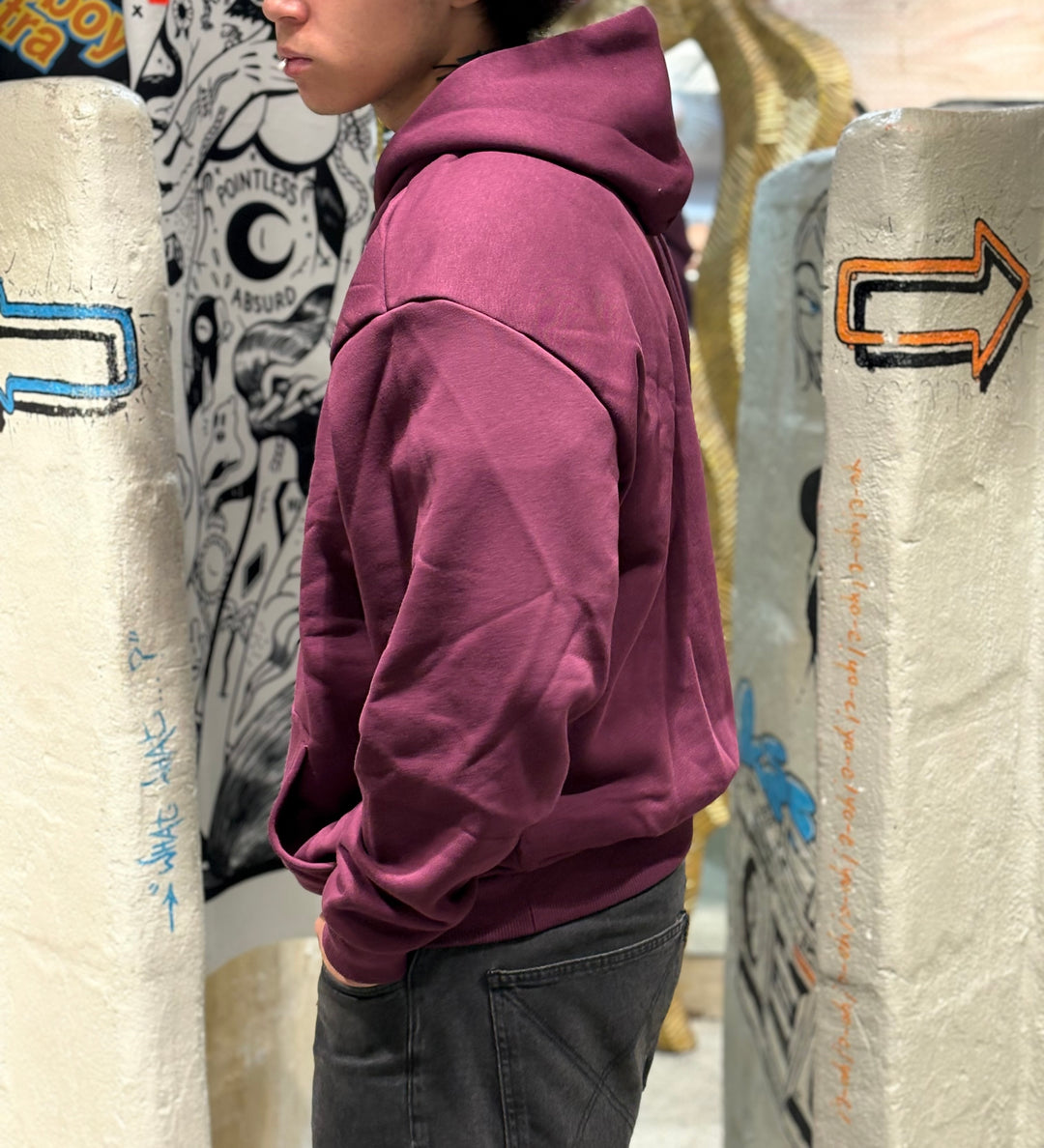 Karl Kani College OS Oversized Hood - Plum