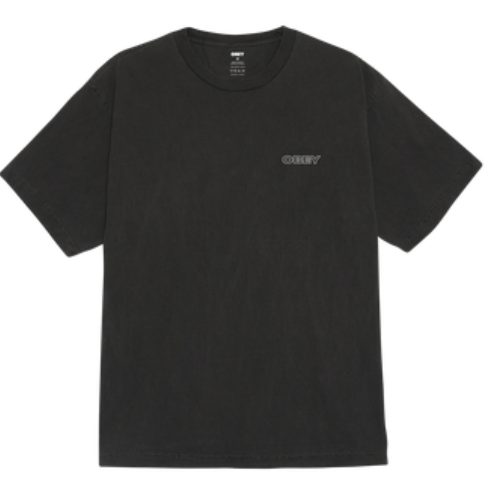 Obey Ripple T-Shirt - Pigment Dusty Black Grau