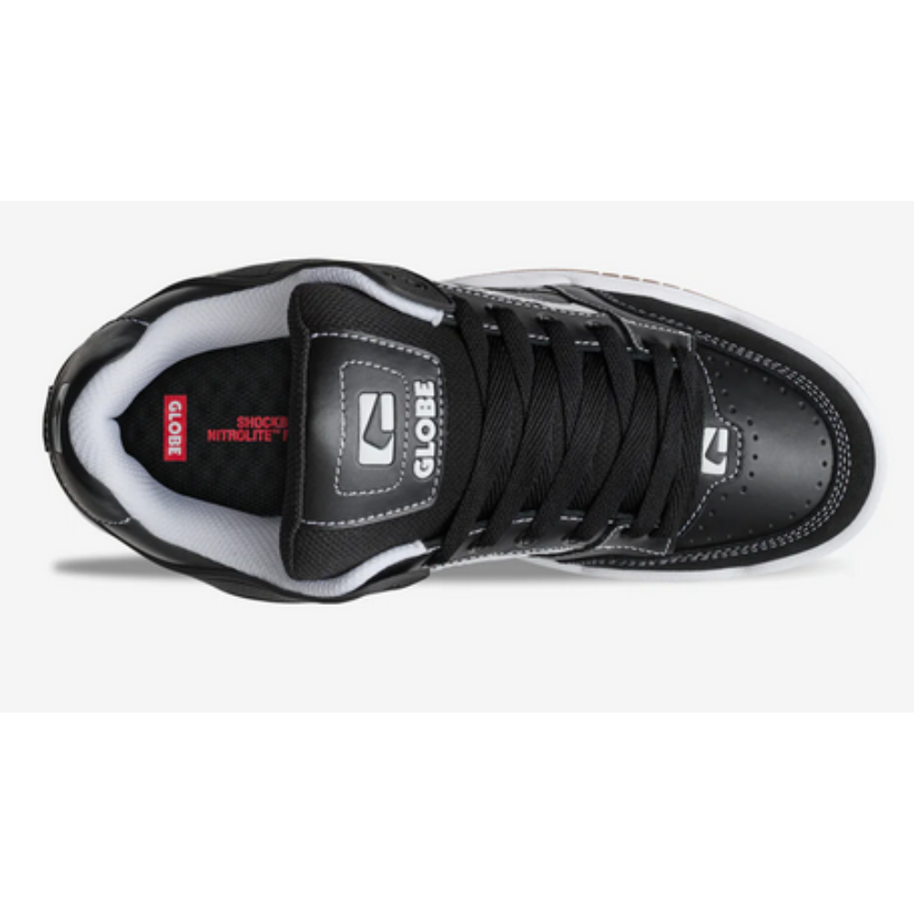 Globe Tilt Shoe - Black/White/Stitch