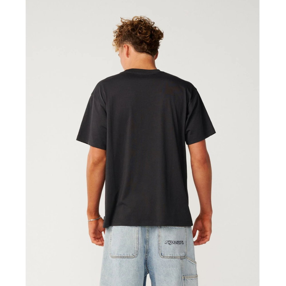 Ripcurl Script Icon Loose-Fit T-Shirt - Washed Black