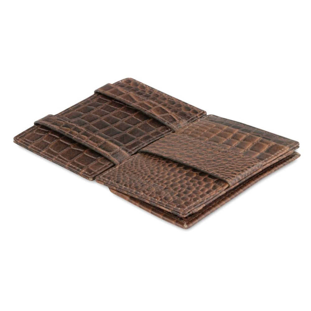 Garzini / Hunterson Essenzial Coin Magic Wallet 7 Cards - Croco Brown