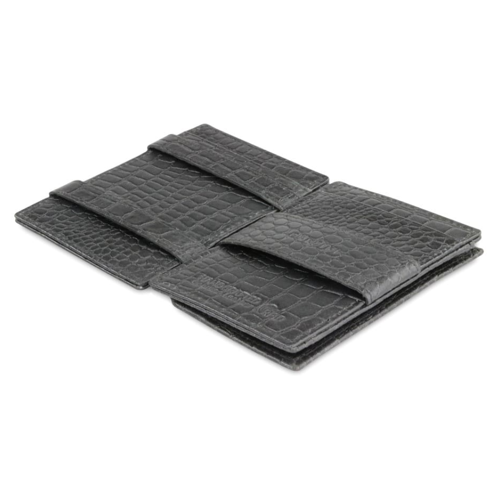 Garzini / Hunterson Essenzial Coin Magic Wallet 7 Cards - Croco Black