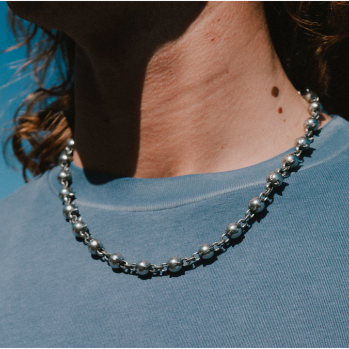 RIPNDIP Lord Nermal Ball and Chain Necklace - Silver