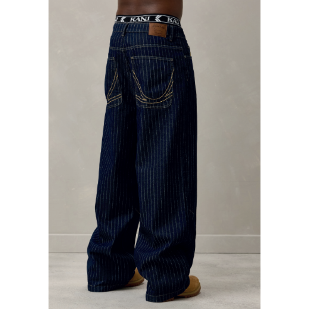 Karl Kani OG Pin Baggy Jeans Pinstripe Relaxed - Indigo Blue