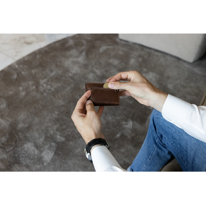 Garzini / Hunterson Metal Wallet Trifold - 12 Cards - gebürstet Braun