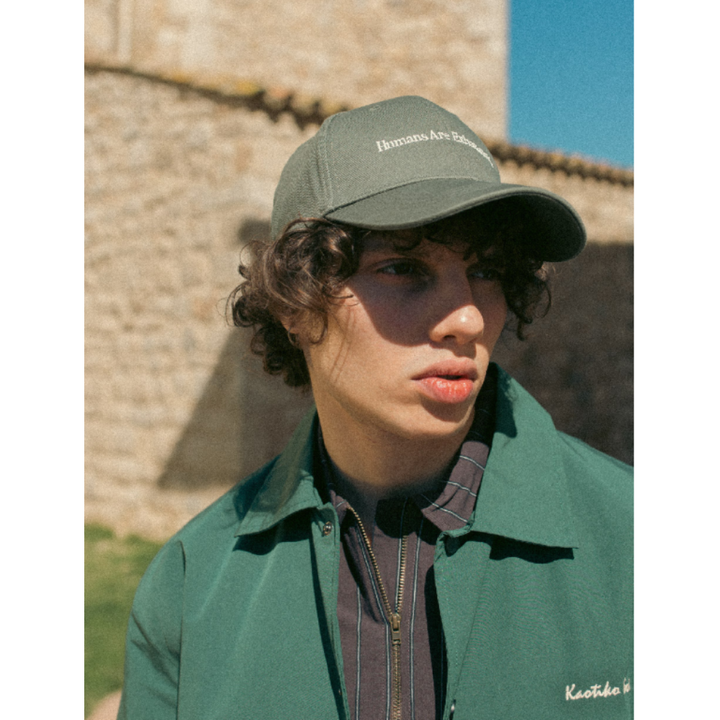 Kaotiko Humans Are Exhausting Organic Khaki Cap - Khaki Olive