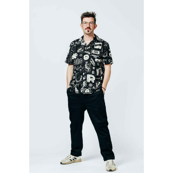 The Dudes Flashy Pattern Hawaiian Shirt Hemd - Black