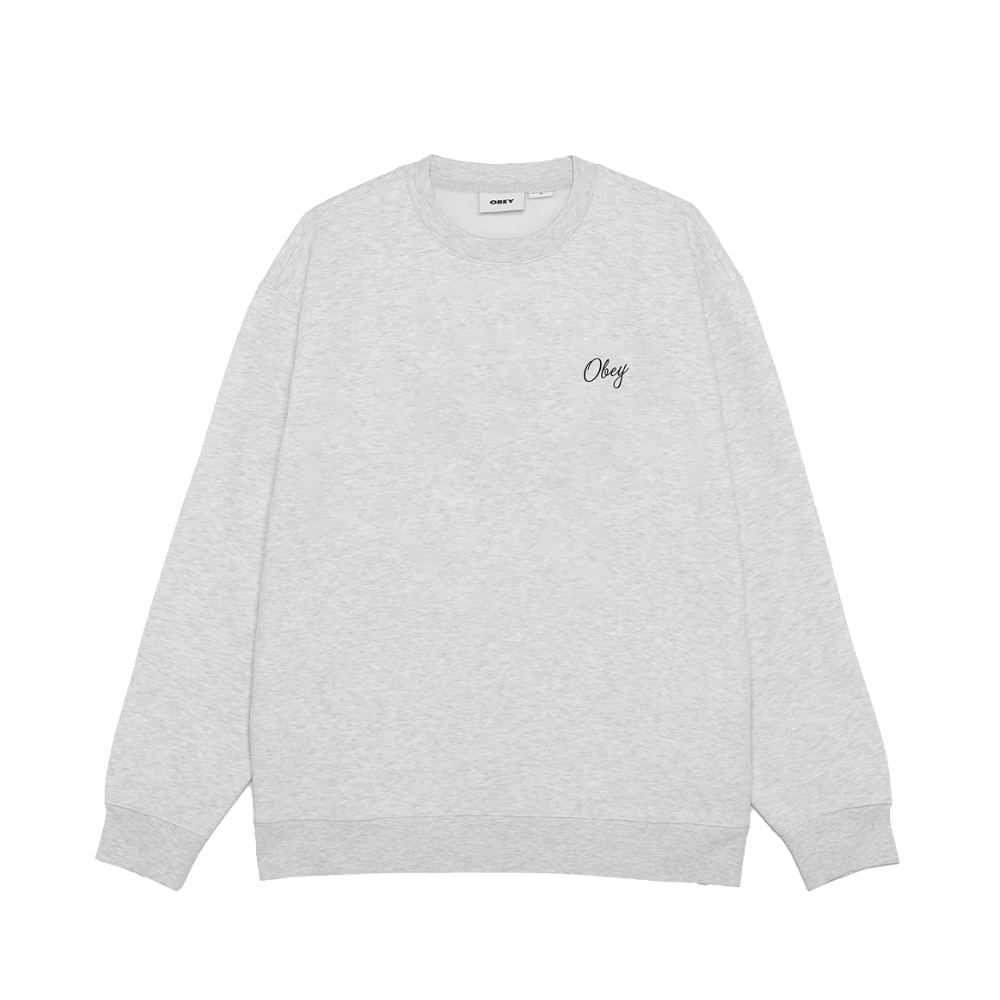 Obey PAPER ROSE CREW Sweatshirt - Heather Grey