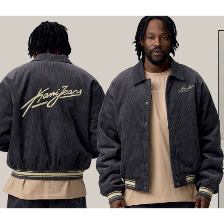 Karl Kani Jeans Corduroy Oversized College Cord Jacket - Dark Grey