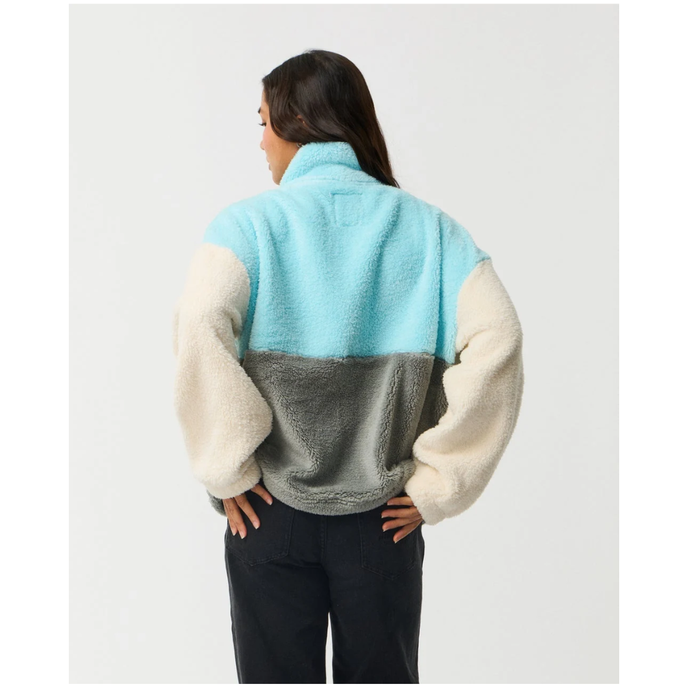 Ripcurl Surf Revival Heritage Zip Through Polar Fleece - Light Blue Bone