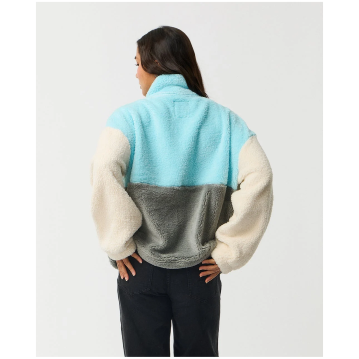 Ripcurl Surf Revival Heritage Zip Through Polar Fleece - Light Blue Bone