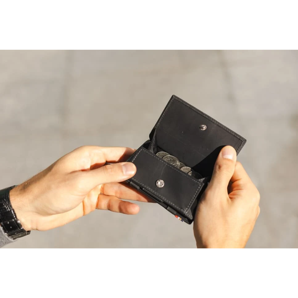 Garzini / Hunterson Essenzial Coin Magic Wallet 7 Cards - Carbon Black