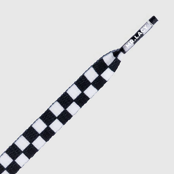 Mr. Lacy Printies 130cm Laces - Chekered Black White