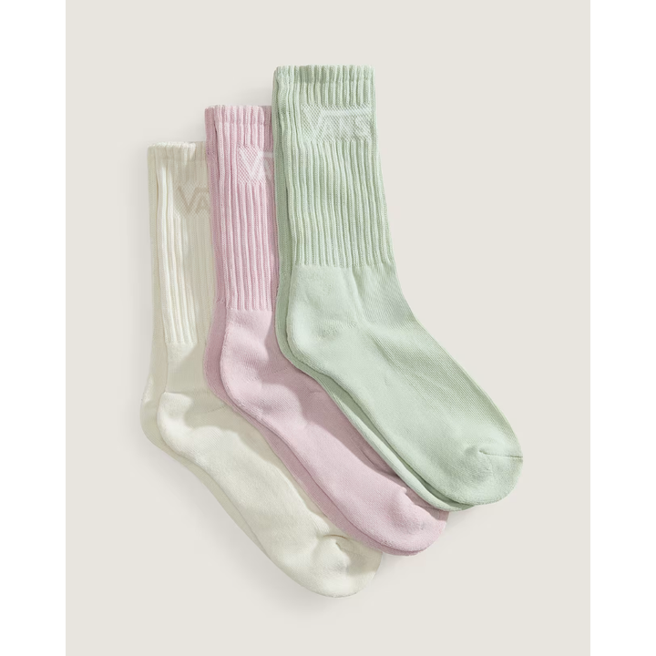 Vans Classic Crew Socks (3 Paar) - Weiß Rose Mint 3 Farben