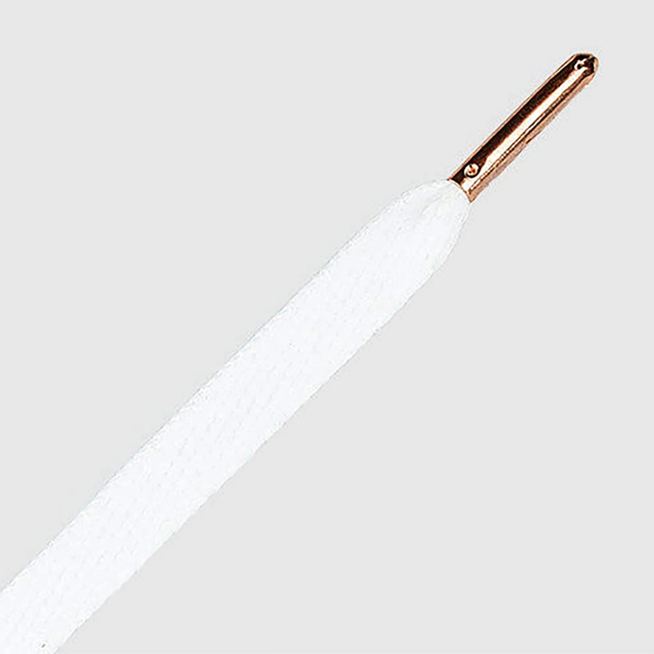 Mr. Lacy Flatties Metal Tip 130cm Laces - White Rose Gold