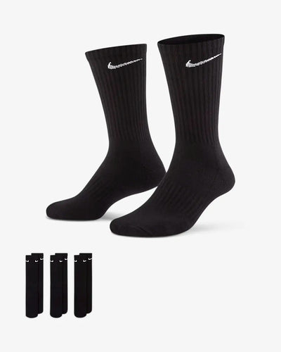 Nike 7664 Everyday Cushioned Crew Socks (3Pair) - 010 Black