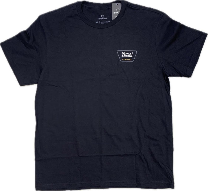 Brixton LINWOOD Tee - Black / Gold / White