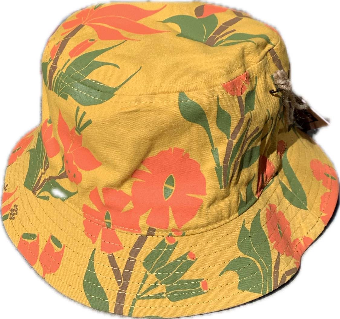 Poler Reversible Vibes Brand Bucket Hat - Orchid Floral Gold