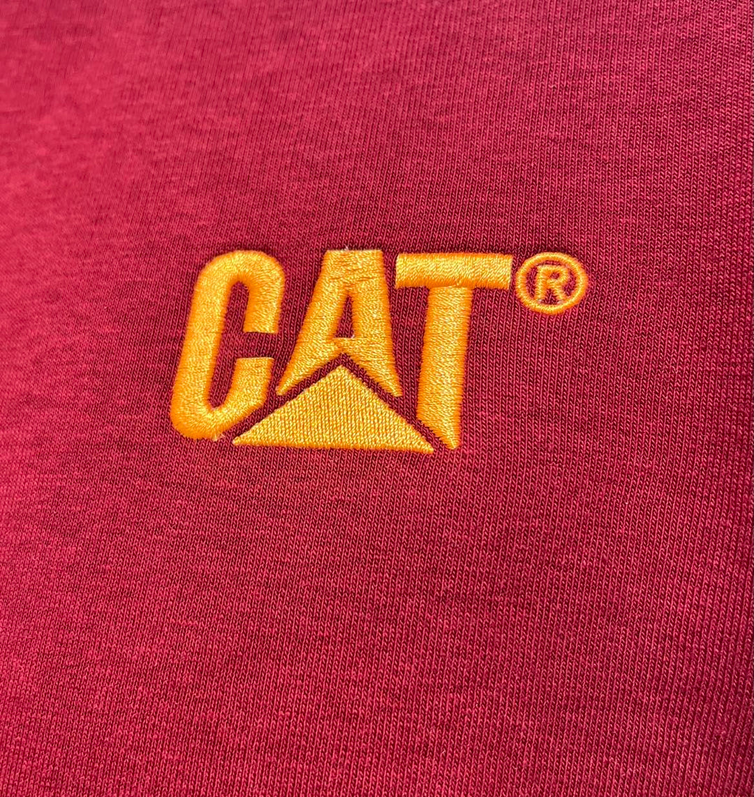 Cat Caterpillar Logo Hoodie - Marn Maroon