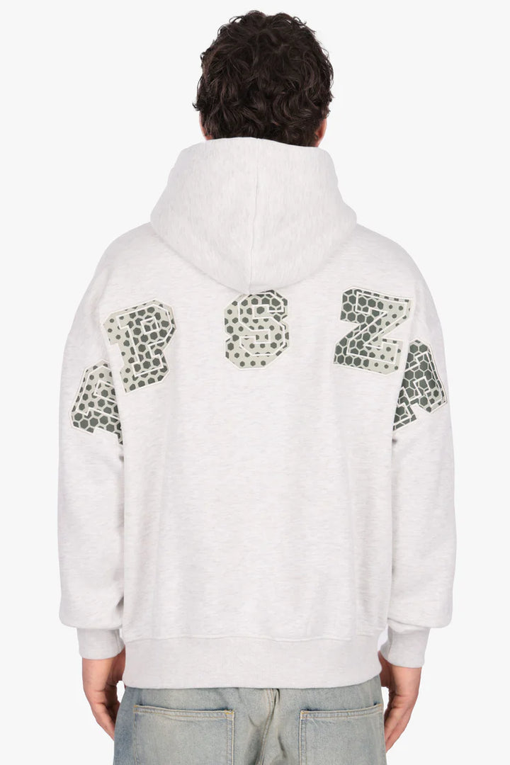 Dropsize HD-538 CAMO PATCH HOODIE GREY MELANGE