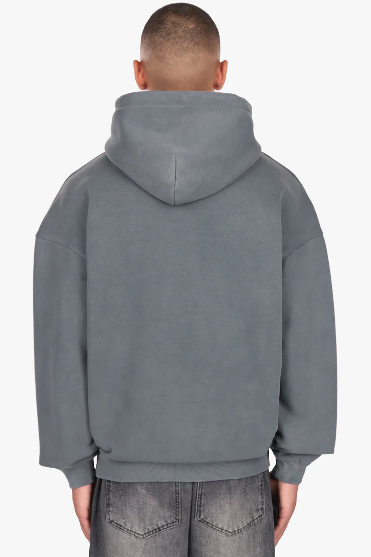 Dropsize HD-535 FRENCH TERRY APPLICATION HOODIE ACID GREY