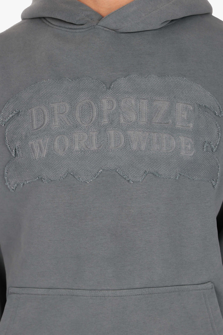 Dropsize HD-535 FRENCH TERRY APPLICATION HOODIE ACID GREY