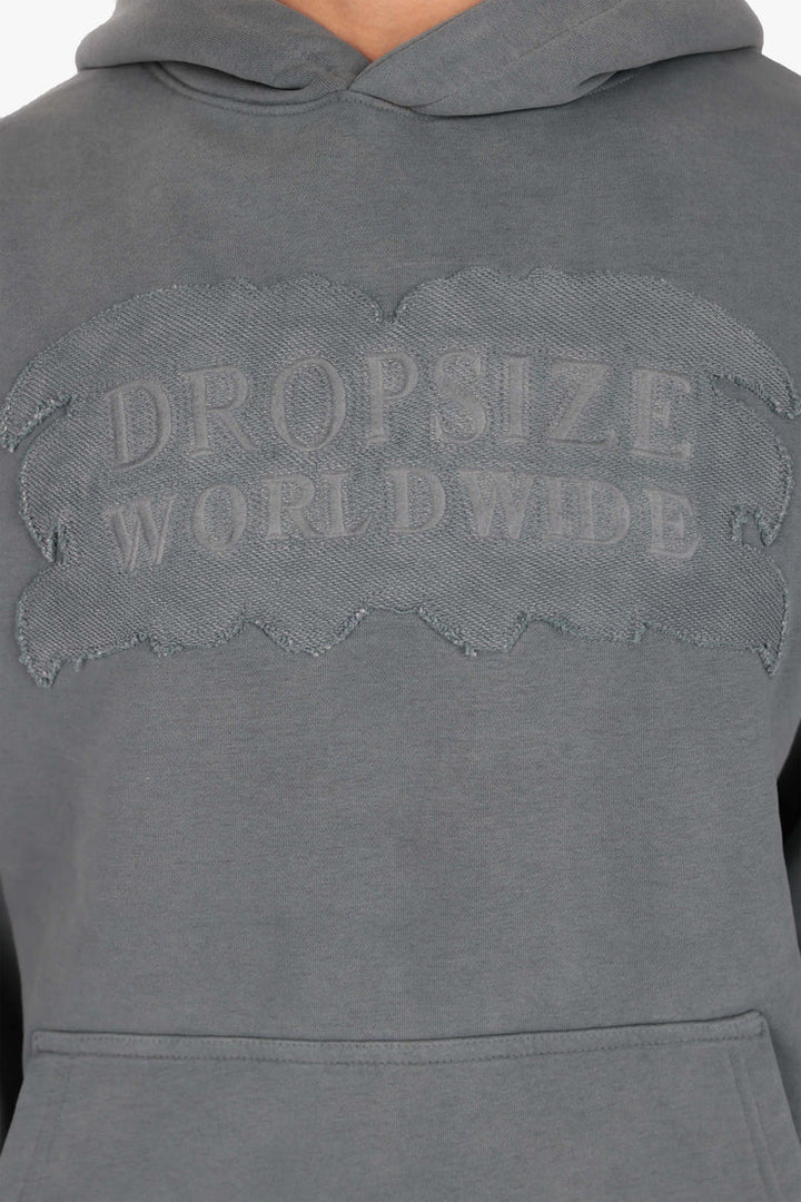 Dropsize HD-535 FRENCH TERRY APPLICATION HOODIE ACID GREY