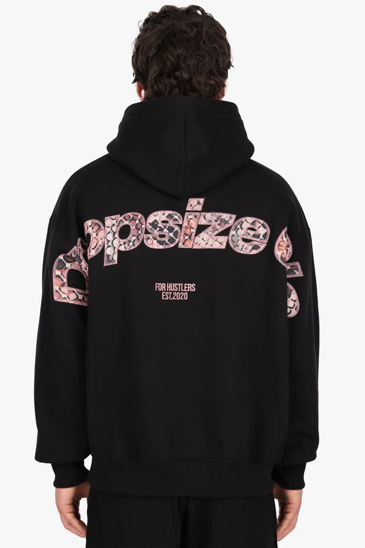 Dropsize HD-537 SNAKE APPLICATION HOODIE BLACK