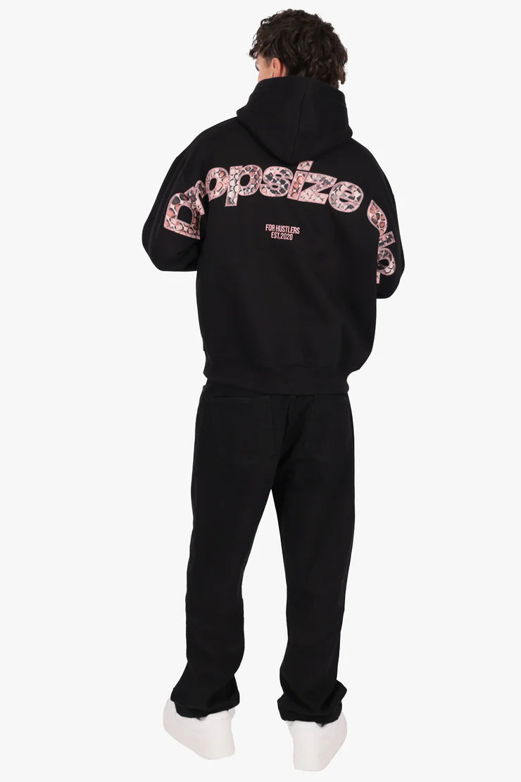 Dropsize HD-537 SNAKE APPLICATION HOODIE BLACK