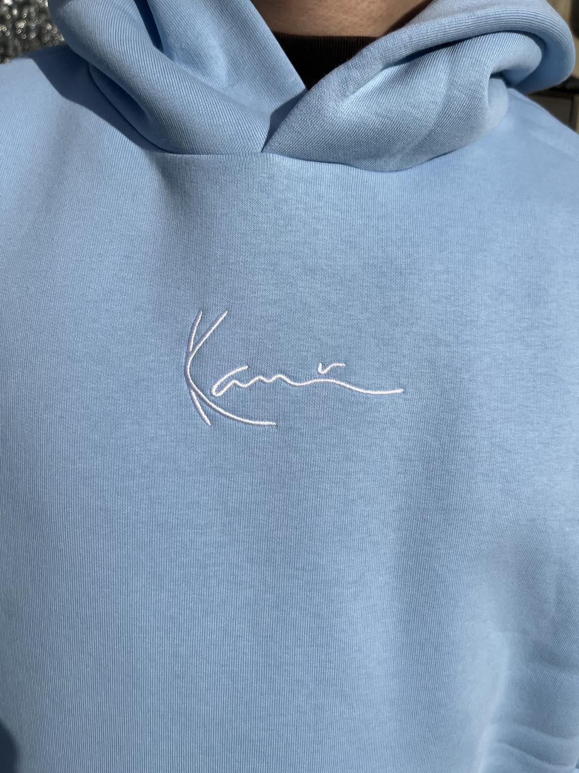 Karl Kani Small Signature Oversized Hoodie - Light Blue