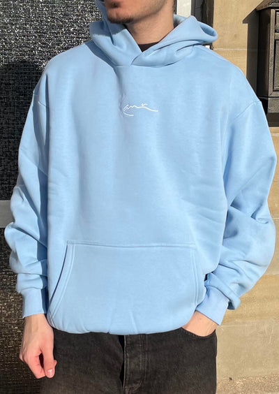 Karl Kani Small Signature Oversized Hoodie - Light Blue