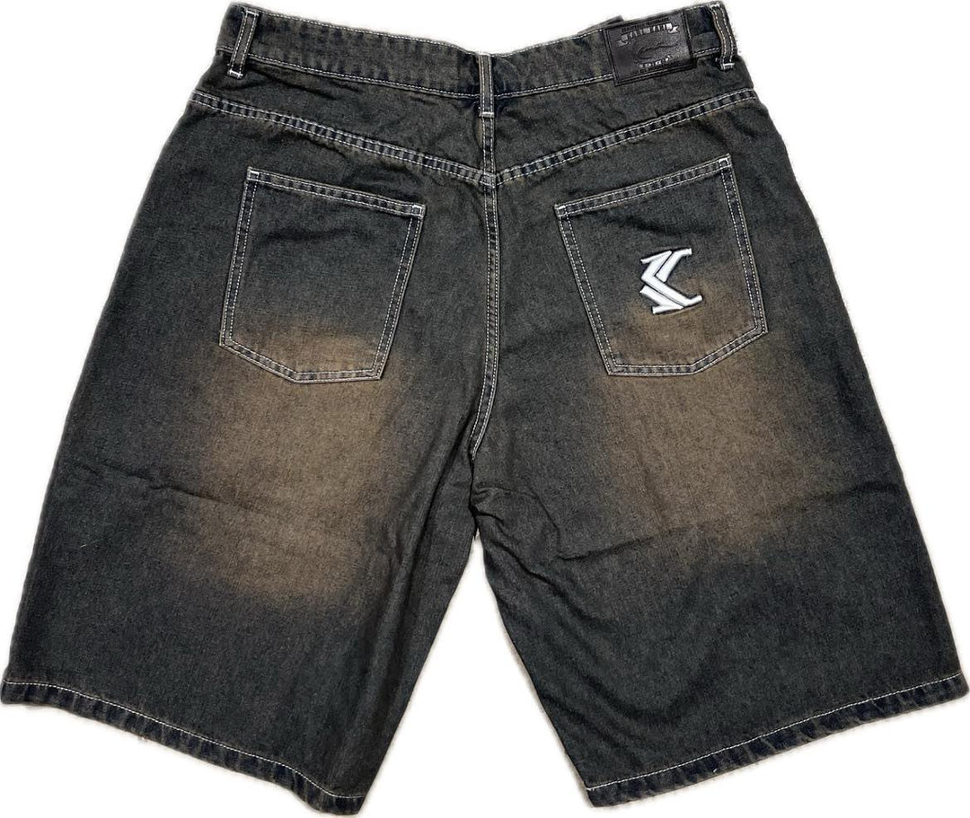 Karl Kani OG Denim Baggy Shorts Jorts - Dark Blue