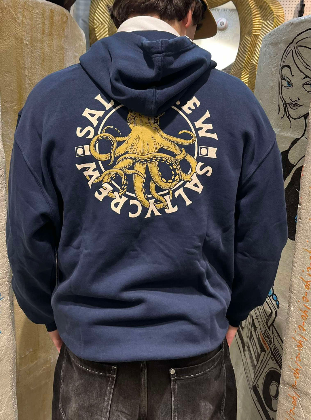 Salty Crew Tentacles Fleece Hoodie - Navy