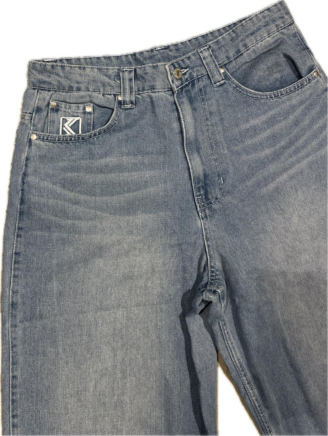 Karl Kani OG Aop Back Pocket Relaxed Denim Baggy Jeans - Medium Blue